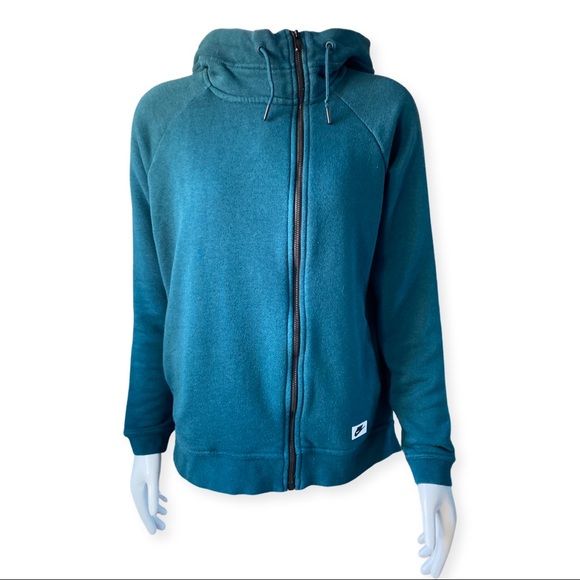 NIKE Dark Green Zip Up Hooded Sweater - Picture 12 of 12